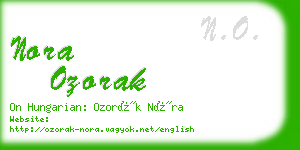 nora ozorak business card